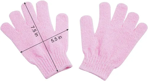 Miniatura 7 de 10 pares de guantes exfoliantes, hechos de 100% nailon, 10 colores guantes exfoliantes de doble cara para belleza, spa, masaje, piel, ducha