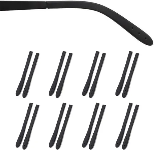 Puntas de extremo de las patillas para lentes antideslizantes, funda de tubo de silicona suave, retenedores de repuesto para patas planas de metal 8