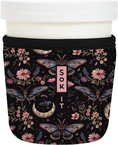 Miniatura 35 de Sok It IceCreamSok - Funda de neopreno aislada (flores abstractas, pintas de helado cónicas)