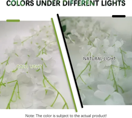 Miniatura 2 de Paquete de 12 guirnaldas de flores colgantes de glicina blanca, enredaderas de flores artificiales de 3.77 pies, glicinia falsa, guirnalda colgante