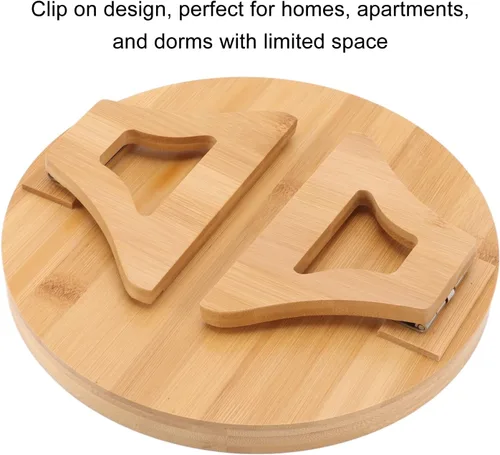 Miniatura 7 de Bandeja de aperitivos para sofá, textura de madera, bandeja para reposabrazos de sofá, mesa de brazo plegable con clip para aperitivos de café y té