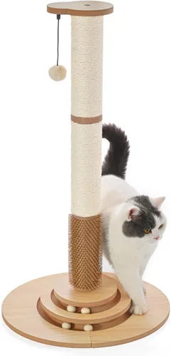 Miniatura 11 de Made4Pets Poste Rascador para Gatos, Poste Rascador de Sisal de 23" de Alto con Autoarreglador, Juguetes Interactivos de Pelota con Pista 4 en 1