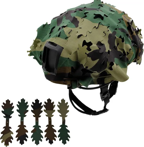 Miniatura 12 de Funda táctica para casco de malla transpirable, camuflaje camuflaje para casco táctico militar, combate, casco rápido