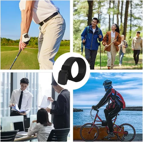 Miniatura 7 de 3 cinturones tácticos para hombre, cinturón de nailon para hombre, cinturón de golf ajustable con hebilla de plástico, paso rápido a través