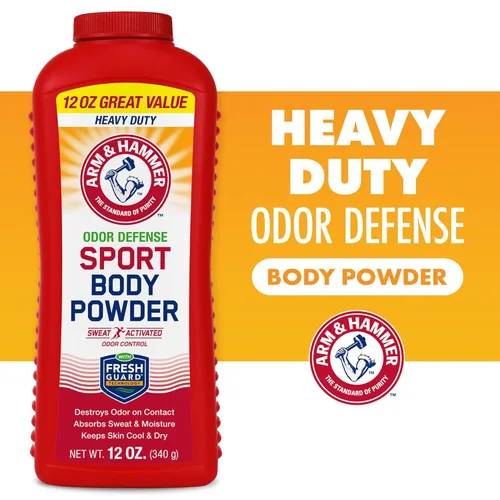 Miniatura 3 de Arm & Hammer Polvo corporal deportivo, polvo para hombres y mujeres, sensación fresca, sin talco, defensa de olores sin aluminio con bicarbonato
