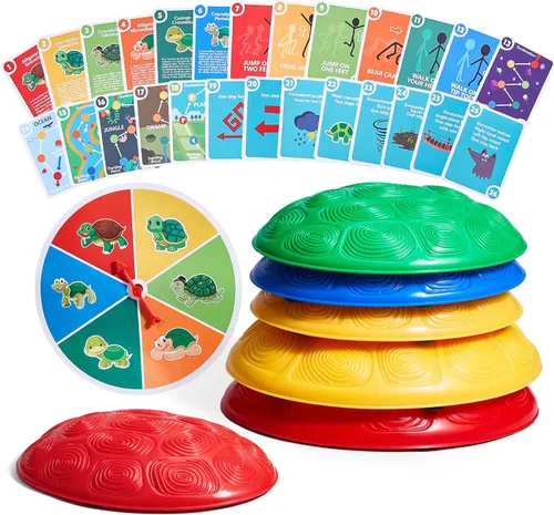 Miniatura 15 de VEVOR Piedras de equilibrio para niños, 12 unidades, hasta 220 libras, antideslizantes para niños pequeños, juego de coordinación de carrera