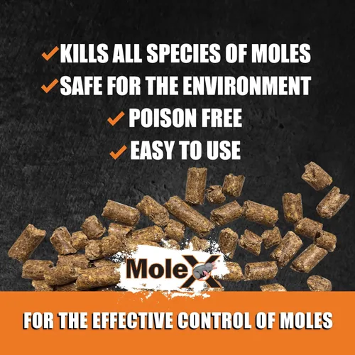Miniatura 5 de MoleX - Pellets de cebo para control de roedores para topos, sin veneno, seguro para mascotas Pellets de uso en interiores y exteriores Bolsa