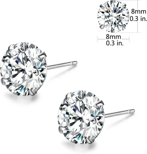 Miniatura 4 de Aretes de plata de ley chapados en platino hechos con cristales austriacos