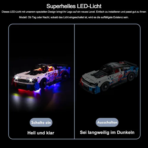 Miniatura 3 de BrickBling LED Light Compatible with Lego Technic Nascar Next Gen Chevrolet Camaro ZL1 42153 Model Car, Creative Lighting Kit Compatible with Lego