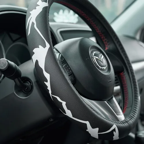 Miniatura 3 de Montañas, Aventura, Exteriores, Campista, Senderismo, Funda de Cuero para Volante de Coche de Montaña - 15 pulgadas Universal de Microfibra - Suave