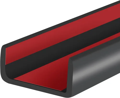 Miniatura 14 de Borde de goma protector autoadhesivo para chapa, material de etileno propileno dieno, ajuste de 1/16 pulgadas (1.6 mm), longitud 10 pies