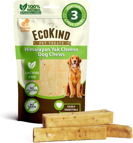Miniatura 15 de EcoKind Masticables Premium de Queso de Yak Dorado del Himalaya para Perros, Golosinas para Perros de Raza Grande, Totalmente Natural, Masticable
