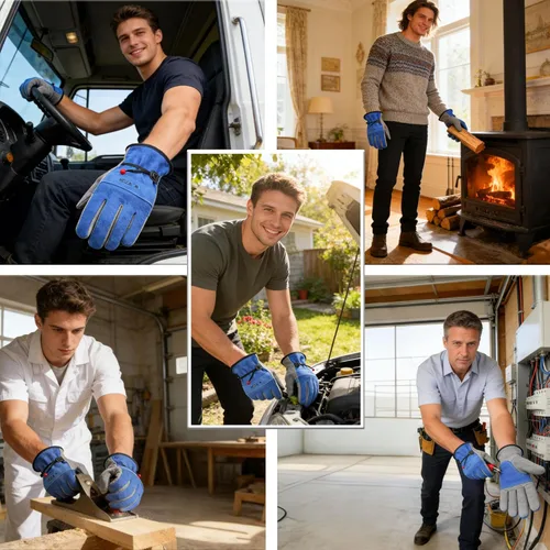 Miniatura 5 de WZQH Guantes de trabajo de cuero para hombres o mujeres. Guante pequeño para jardinería, soldadura Tig/Mig, construcción, motosierra, granja