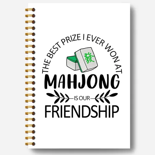 Mahjong Friendship Notebook, Mahjong Gifts for Women Journal, Gifts for Mahjong Players Journal, Mahjong Hardcover Spiral Notebooks 5.5x8.3 Inch