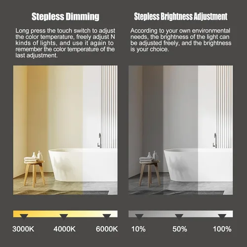 Miniatura 2 de Espejo de baño LED redondo con luces retroiluminadas de 3 colores con luz, espejo de tocador con luces círculo antivaho iluminado espejo grande