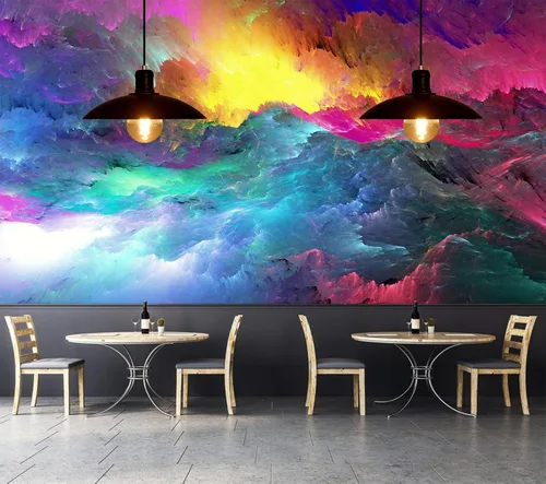 Miniatura 19 de FLFK Papel tapiz autoadhesivo 3D de bloques azules y blancos, murales de pared para despegar y pegar, póster grande para sala de estar, dormitorio