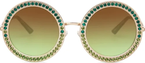 Miniatura 2 de SOJOS Shining Oversized Round Rhinestone Sunglasses Festival Gem Sunnies SJ1095