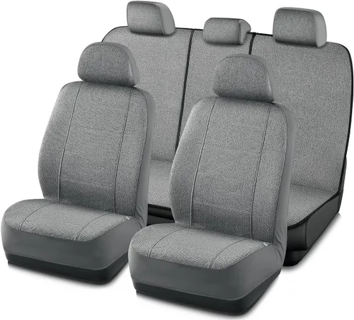 Miniatura 10 de Road Comforts Fundas de asiento de automóvil para asiento delantero, respaldo alto, protector de asiento de lino transpirable resistente, bolsa