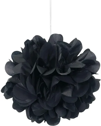 Mini decoración de papel de hojaldre negro (3 unidades) – Material llamativo y de alta calidad – Perfecto para eventos y decoración de fiestas
