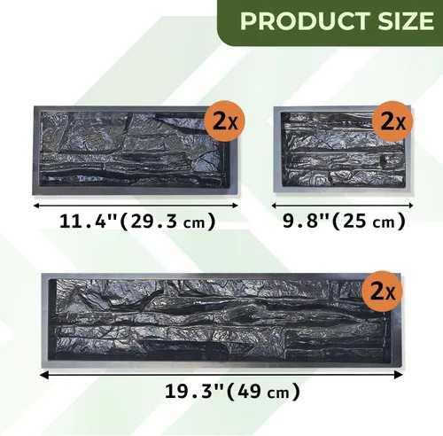 Miniatura 4 de 6 piezas ABS 2mm (0.079 pulgadas) Molde de Piedra Laja Piedra Caliza Piedra Natural Moldes de Cemento de Plástico Molde de Pared de Cemento Baldosa