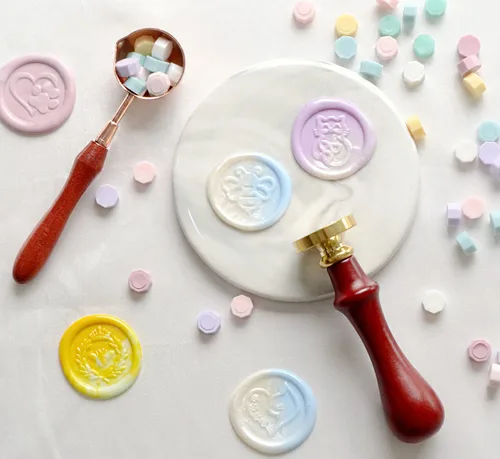 Miniatura 3 de Sellos de cera de sellado de patrones de animales, sellos de cobre y empuñadura de madera, kit de sellos de cera para sobres de tarjetas, embalaje