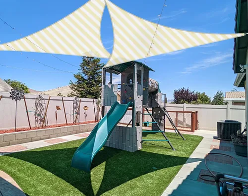 Miniatura 13 de Coarbor Toldo tipo vela de 2 x 2 x 2 pies, para exteriores, resistente, triangular, tela para patio, jardín, terraza, pérgola (beige)