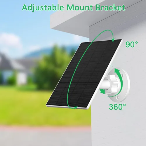 Miniatura 6 de FUTUREZEN Panel solar de 2 W para cámaras de seguridad, cargador solar de 5 V para cámaras de batería recargable con puertos micro USB y USB-C