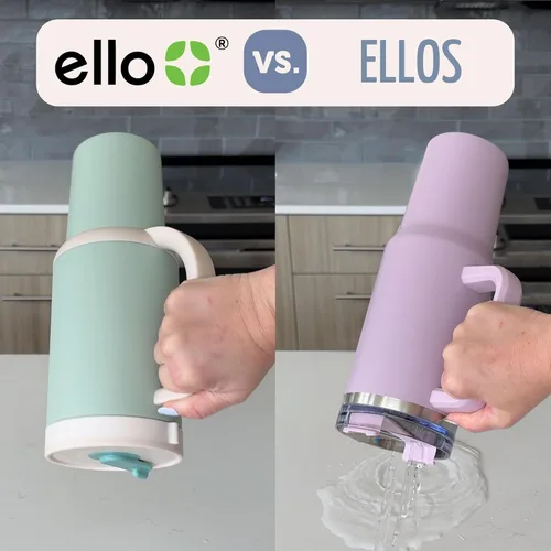 Miniatura 4 de Ello Oasis Botella de Agua de Acero Inoxidable de 30oz - Flower Quilt Colcha de flores