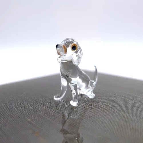 Miniatura 3 de Figuras pequeñas de Beagle raras miniaturas de vidrio soplado a mano, animales coleccionables, regalo para amantes de los perros, decoración
