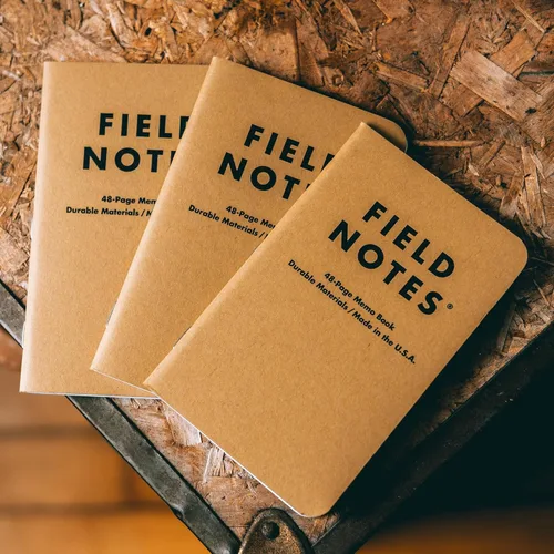 Miniatura 6 de Field Notes: Paquete de 3 cuadernos originales de papel kraft a rayas, para zurdos, con 48 páginas, 3.5 x 5.5 pulgadas Papel rayado para zurdos