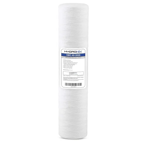 Hydronix SWC-45-2020 Cartucho de filtro de agua para heridas de cuerda | 20 x 4.5 pulgadas | 20 micrones | Reemplazo del filtro de agua para toda la