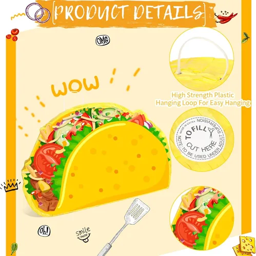 Miniatura 3 de Piñata de taco - Piñata mexicana para fiesta, incluye palo de murciélago con los ojos vendados para cumpleaños, decoración de Cinco de Mayo