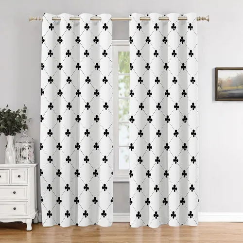 Miniatura 164 de Cortinas opacas de poliéster multicapa para cafetería, con diseño de diamantes, 2 unidades, 26 x 24 pulgadas