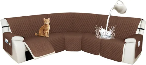 Miniatura 17 de Arfntevss Fundas de sofá modular reclinable, 100% impermeable, en forma de L, para sillón reclinable en forma de L, funda seccional lavable
