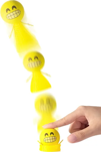 Miniatura 2 de PROLOSO Jumping Popper Spring Launchers - Pelotas de juguete animosas, 24 unidades (botones amarillos)