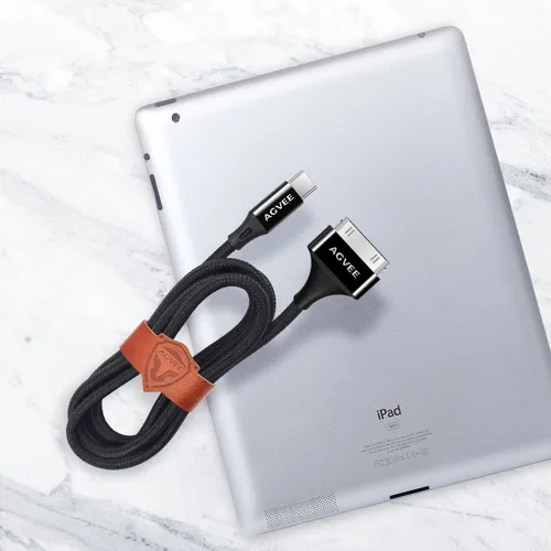 Miniatura 5 de AGVEE Paquete de 2 adaptadores de cable USB-C a 30 pines de 6.6 pies para iPhone 4/4S iPad 1/2/3 iPod, carcasa de metal trenzada tipo C a 30 pines