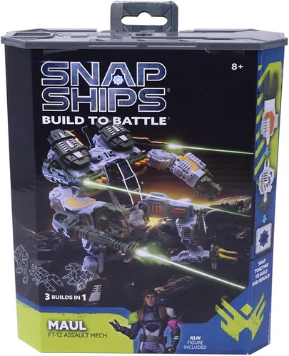 Miniatura 7 de Snap Ships Forge Maul FT-12 Assault Mech - Construir para la batalla - No requiere baterías - Construye 3 diseños diferentes -8+