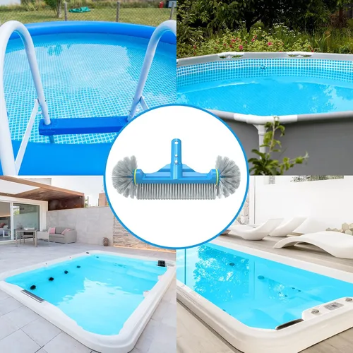 Miniatura 7 de TidyMister Cabezal de cepillo de piscina de extremo redondo de 12.5 pulgadas, limpieza de paredes, azulejos y escalones, cerdas de nailon