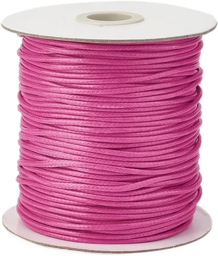 Miniatura 33 de Cheriswelry 90 yardas/rollo de 0.079 pulgadas, cordón encerado negro de poliéster coreano, joyería de cuentas, hilos para manualidades, cuerda