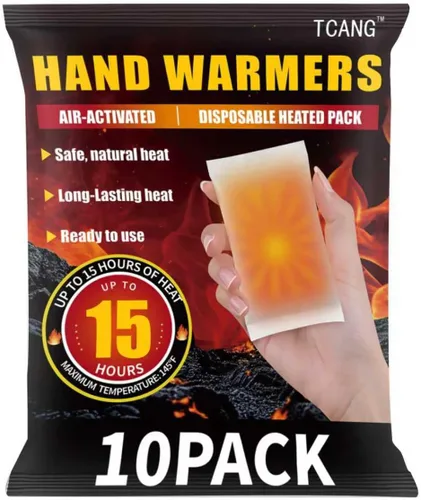Hand Warmers Disposable - Up to 15 Hours of Heat - 10/50/100/200 Pack Super Long Lasting Air Activated Warmers, All Natural, Portable for Body,