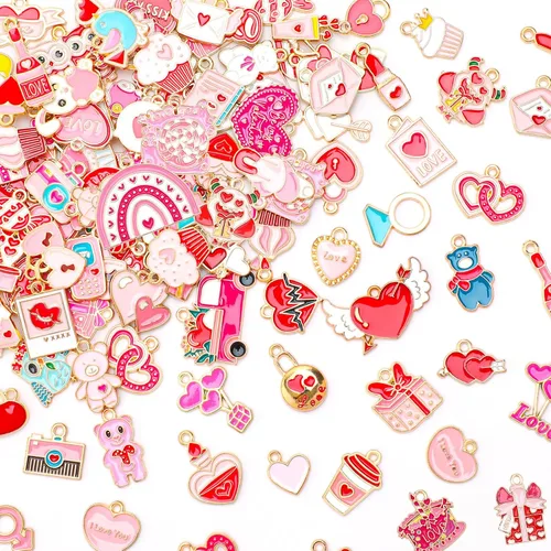 Miniatura 15 de MARFOREVER 120 dijes con temática floral de primavera y verano, dijes de flores para hacer joyas, colgantes de esmalte dorado surtidos