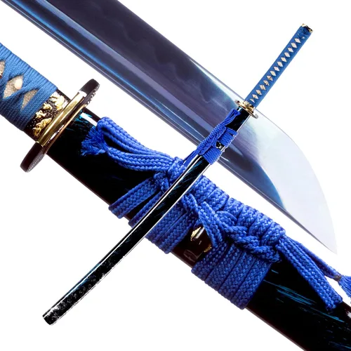Miniatura 11 de Espada Katana Japonesa Samurai Hecha a Mano con Saya de Madera de Rayskin Dura, Puede Cortar Bambú