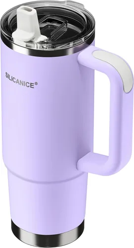 Miniatura 24 de Para café helado y licuados de frutas - Nunca vuelvas a beber de una tapa mohosa: vaso higiénico de 20 onzas, tapa 100% a prueba de fugas y boquilla