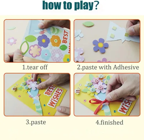 Miniatura 4 de Kit para hacer tarjetas, kit de tarjetas de felicitación hecho a mano para niños, niñas, niños, tarjeta de agradecimiento, tarjeta del día
