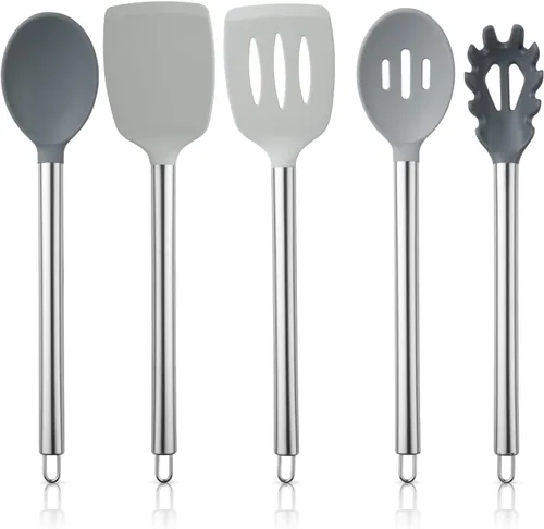 Miniatura 28 de COOK WITH COLOR Juego de utensilios de cocina de silicona, juego de utensilios de cocina, utensilios de cocina de silicona fáciles de limpiar, Rojo