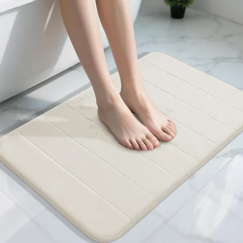 Miniatura 120 de Yimobra Tapete de baño de espuma viscoelástica, súper suave, absorbente, antideslizante, de secado rápido, lavable a máquina, tapete para bañera