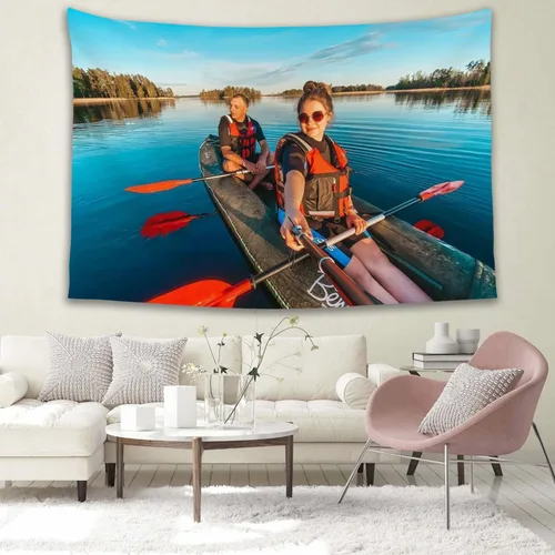 Miniatura 7 de HTYJFIG Tapiz personalizado para subir imágenes, tapiz de fondo personalizado, regalos personalizados para decoración del hogar y dormitorio