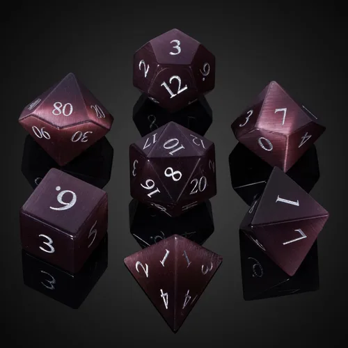 Miniatura 20 de UDIXI Juego de dados de piedras preciosas de amatista, dados DND de piedra de cristal D&D con estuche de regalo para juegos de rol y juegos de mesa