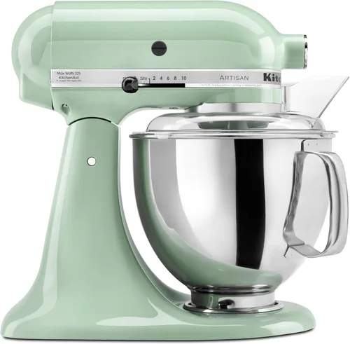 KitchenAid Artisan Series KSM150PS, mezclador de pie con cabezal inclinable de 5 cuartos de galón con escudo de vertido KSM150PS, pistacho