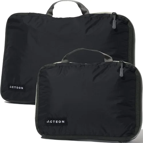 Miniatura 7 de Cubos de compresión de viaje 2 bolsas organizadoras de equipaje y maleta Juego de viaje grande y pequeño, organizador de almacenamiento de ropa